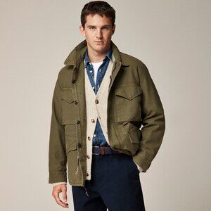 NWT J Crew Garment-Dyed Field Jacket in Reverse Cotton Sateen Size M